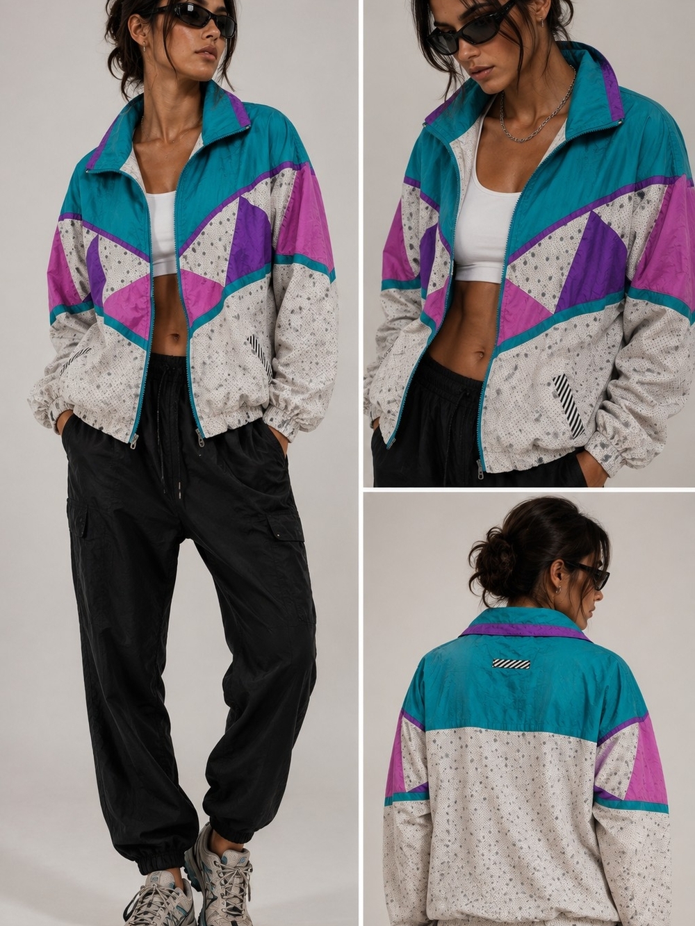 Sport Essentials Vintage 90s Colorblock Windbreaker Jacket Hiking Outdoor Gorp